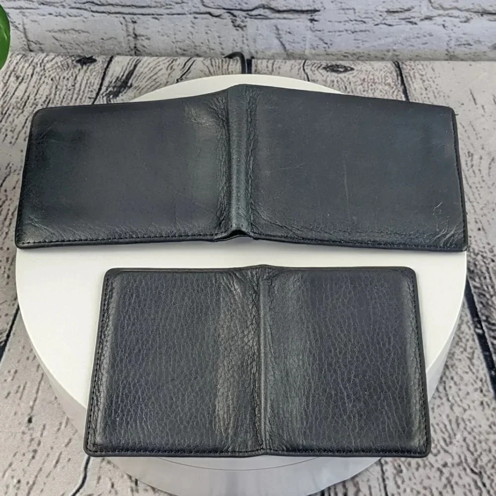 Vintage 90s Polo Ralph Lauren leather wallet, black, 2 / dual ID window, CCW LTC